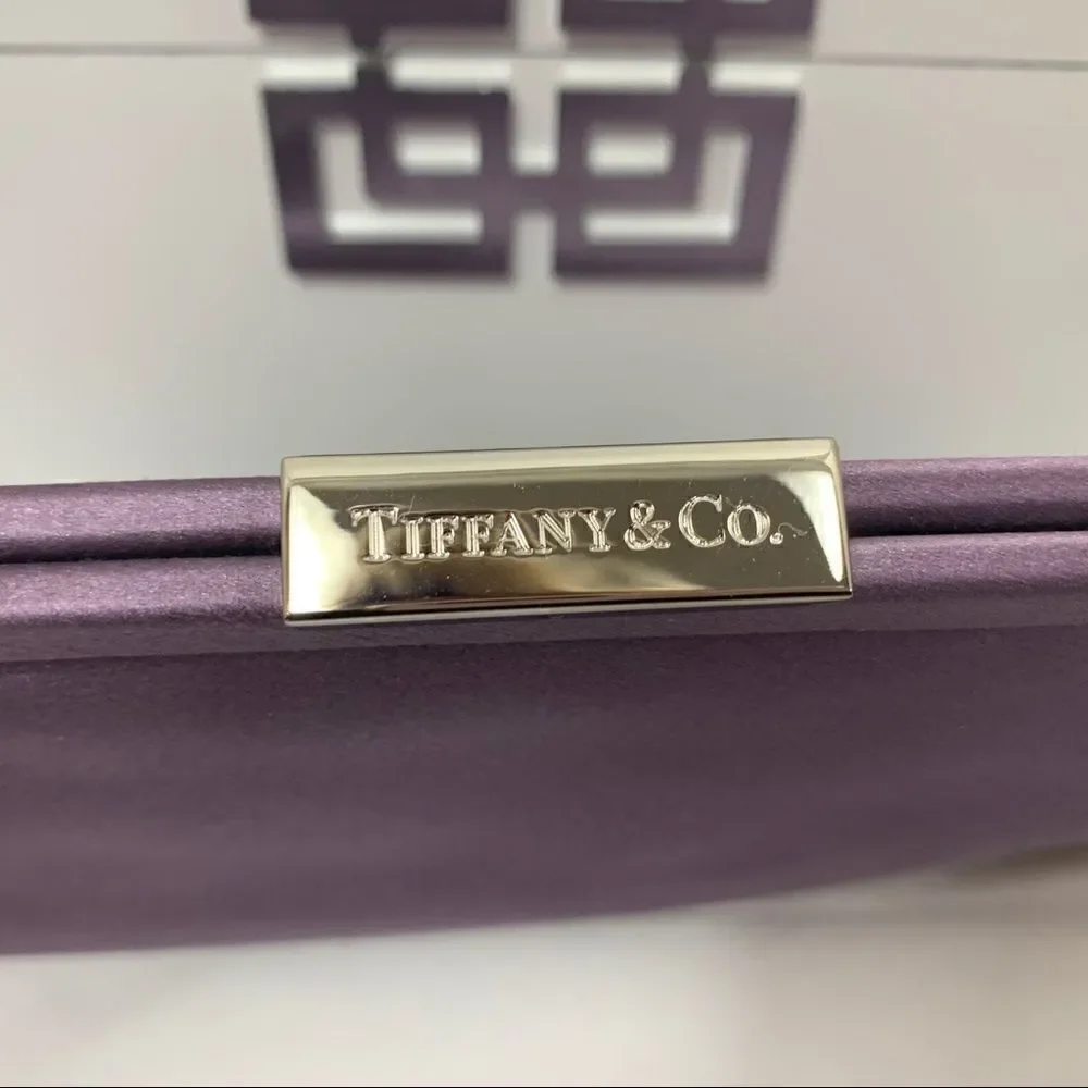 Tiffany & Co. Holly Satin Clutch - Purple - New